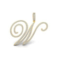 Luxuriant Cursive Initial Letter W Lab-Grown Diamond Pendant