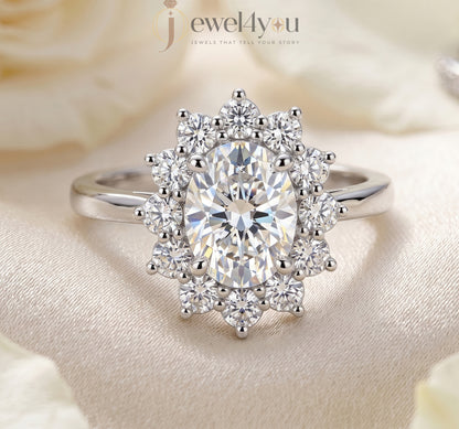 OVAL DIAMOND WHITE GOLD SOLITAIRE RING 
