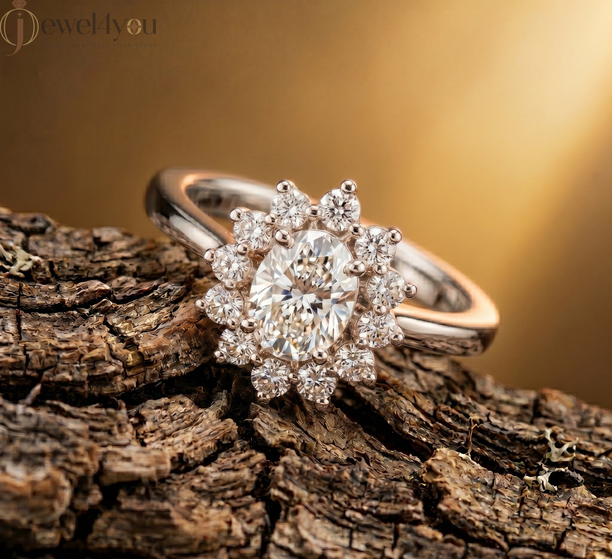 OVAL DIAMOND WHITE GOLD SOLITAIRE RING 
