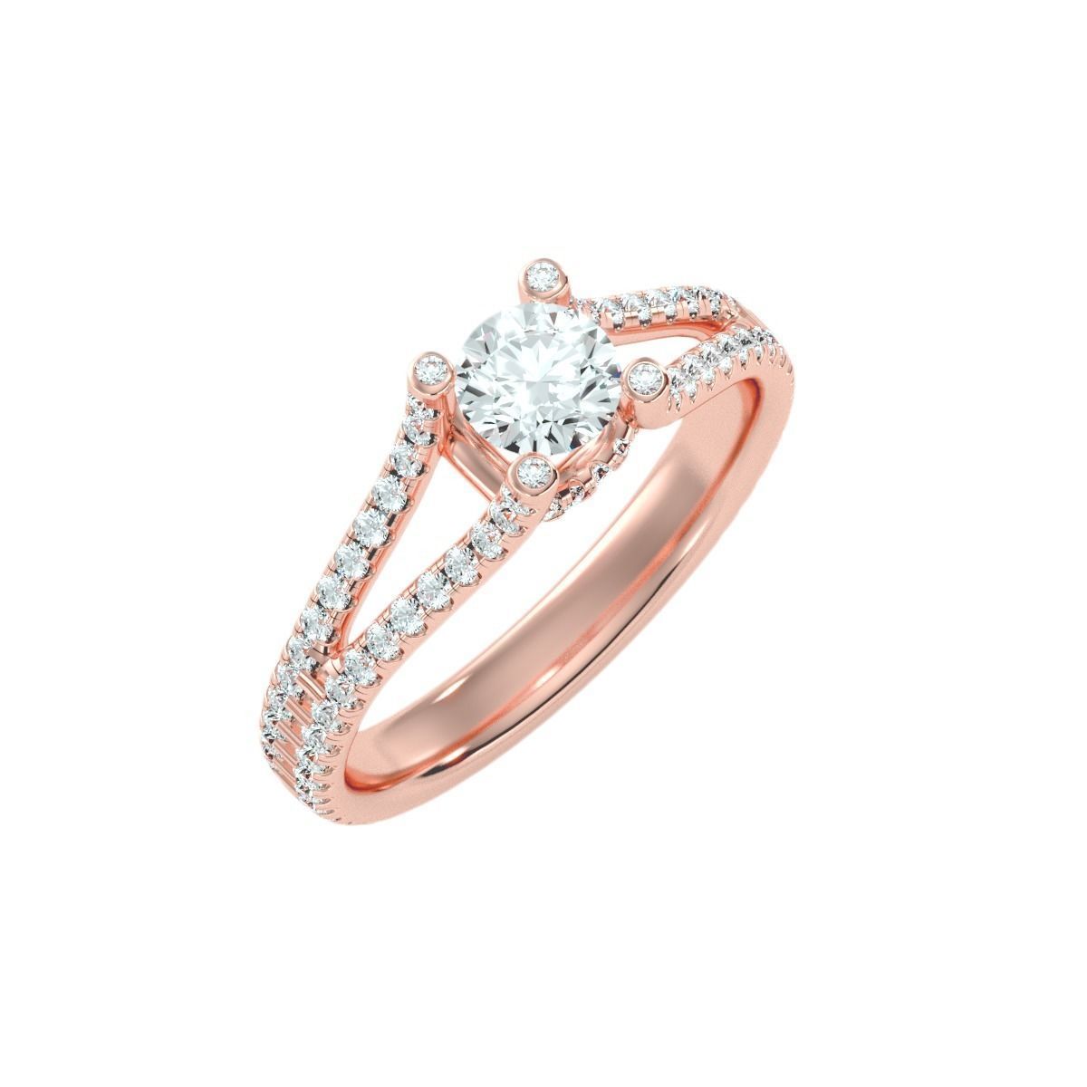 ROUND DIAMOND ROSE GOLD SOLITAIRE RING 