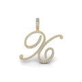 Luxuriant Cursive Initial Letter X Lab-Grown Diamond Pendant