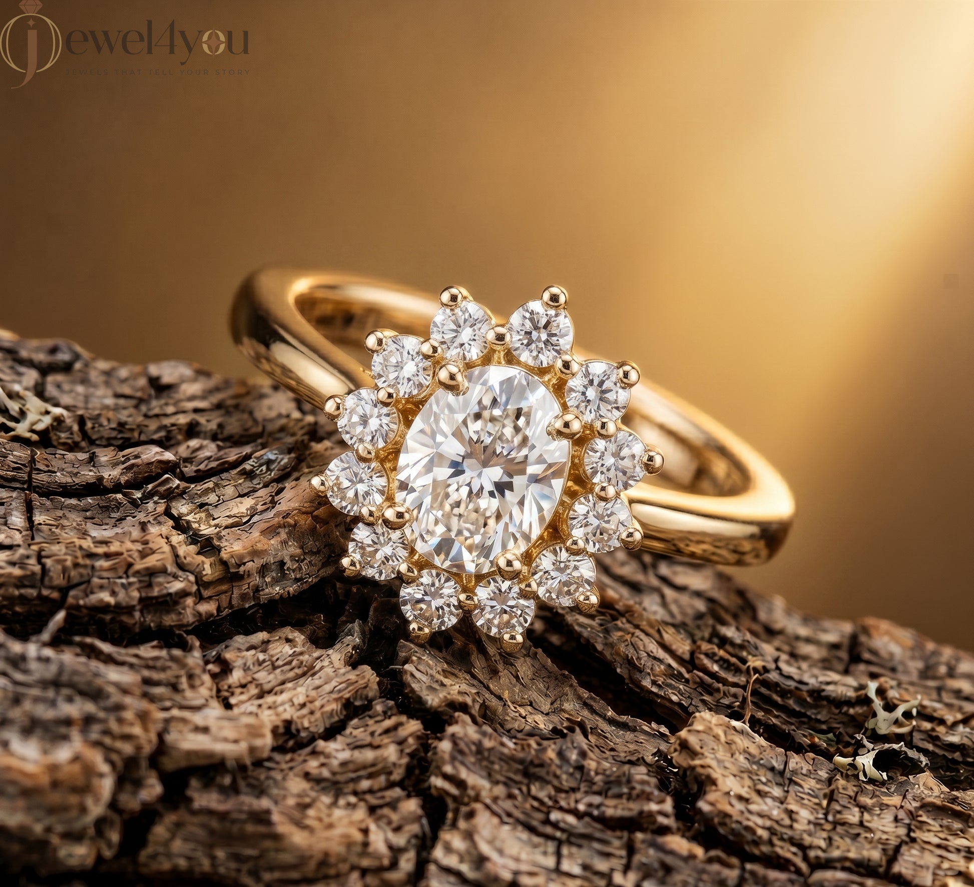 OVAL DIAMOND YELLOW GOLD SOLITAIRE RING 