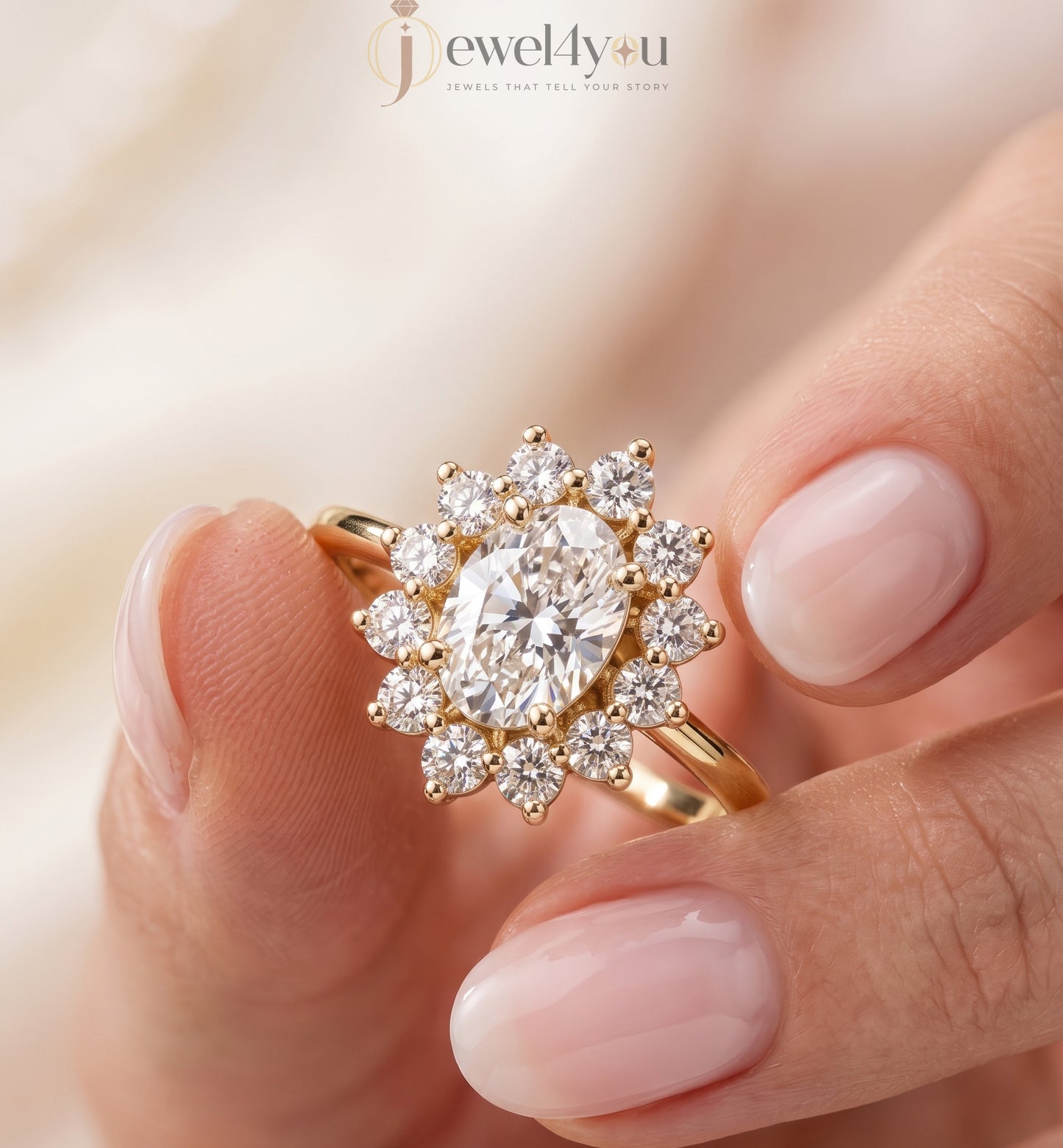 OVAL DIAMOND YELLOW GOLD SOLITAIRE RING ##YELLOW GOLD